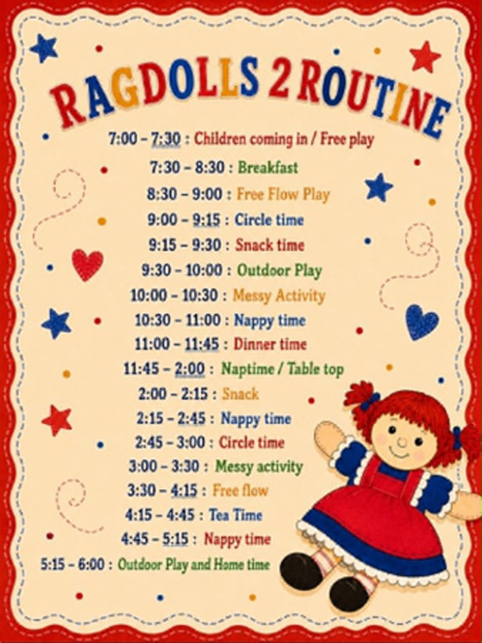 Ragdolls 2 Timetable
